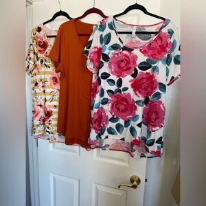 3 2XL slightly worn LuLaRoe classic T